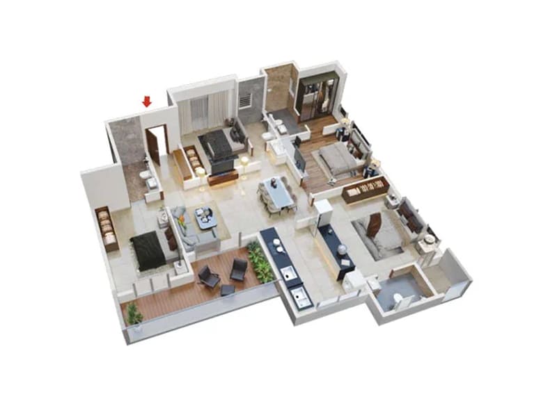 Floor plan of Sukhwani Minerva &mdash; photo gallery, images, brochure, amenities, cost sheet, price breakup, availability details, RERA number, RERA certificate, possession date, layout plan, logo, floor plan, master plan, and location map showcasing project highlights and features.