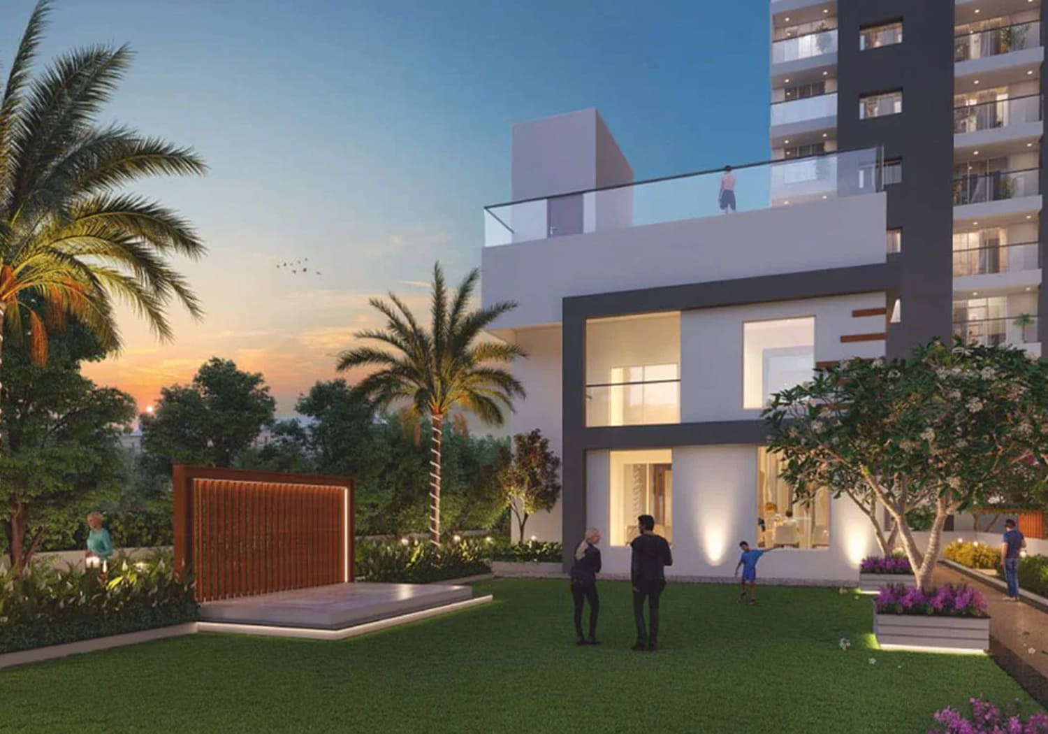 Exterior view of Sukhwani Minerva &mdash; photo gallery, images, brochure, amenities, cost sheet, price breakup, availability details, RERA number, RERA certificate, possession date, layout plan, logo, floor plan, master plan, and location map showcasing project highlights and features.